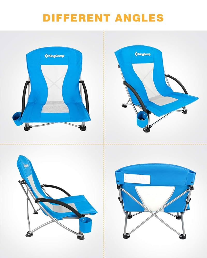 Kingcampチェアー Amazon.com : KingCamp Low Seat Beach Chair, Outdoor Camping